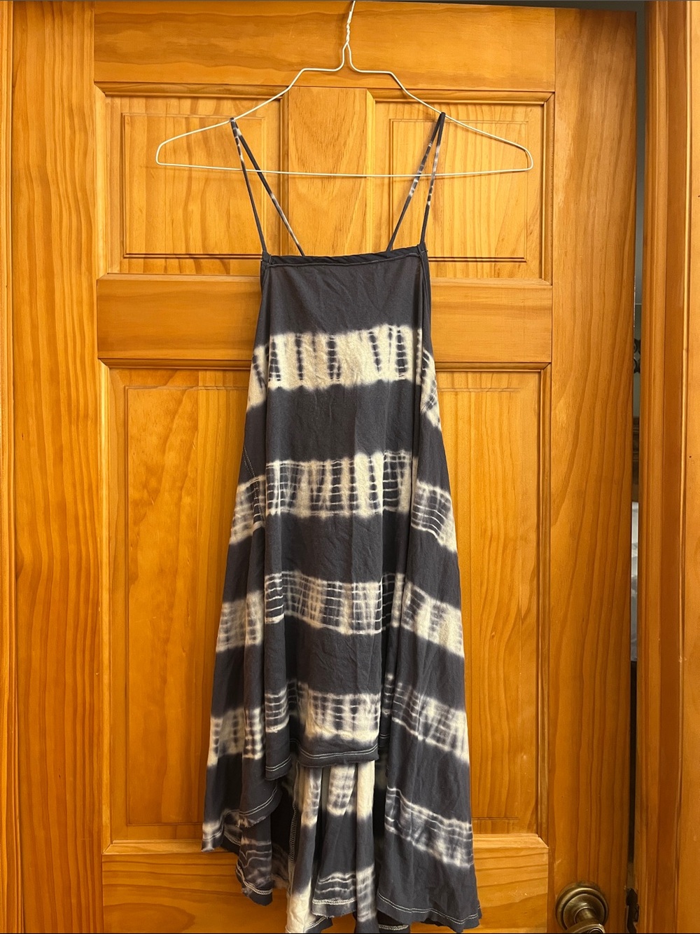 We The Free Navy & White  High-Low Tie-Dye Spaghetti Strap Dress